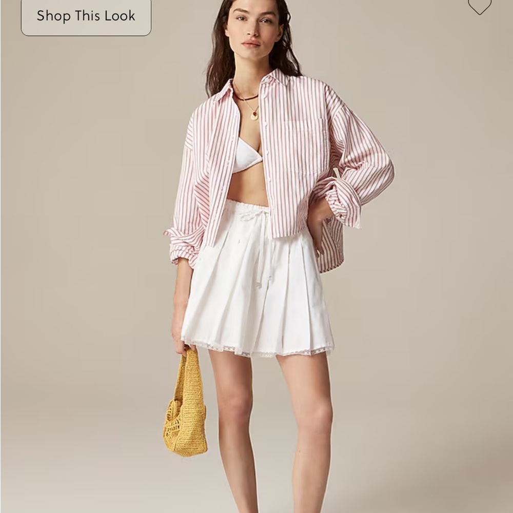 J Crew Pleated tie-waist mini skirt
